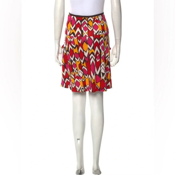 DIANE VON FURSTENBERG NWOT Fez Silk Skirt in Zambeze Graphic Multi - Picture 3 of 9